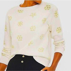 Loft sparkly snowflake sweater size x-small